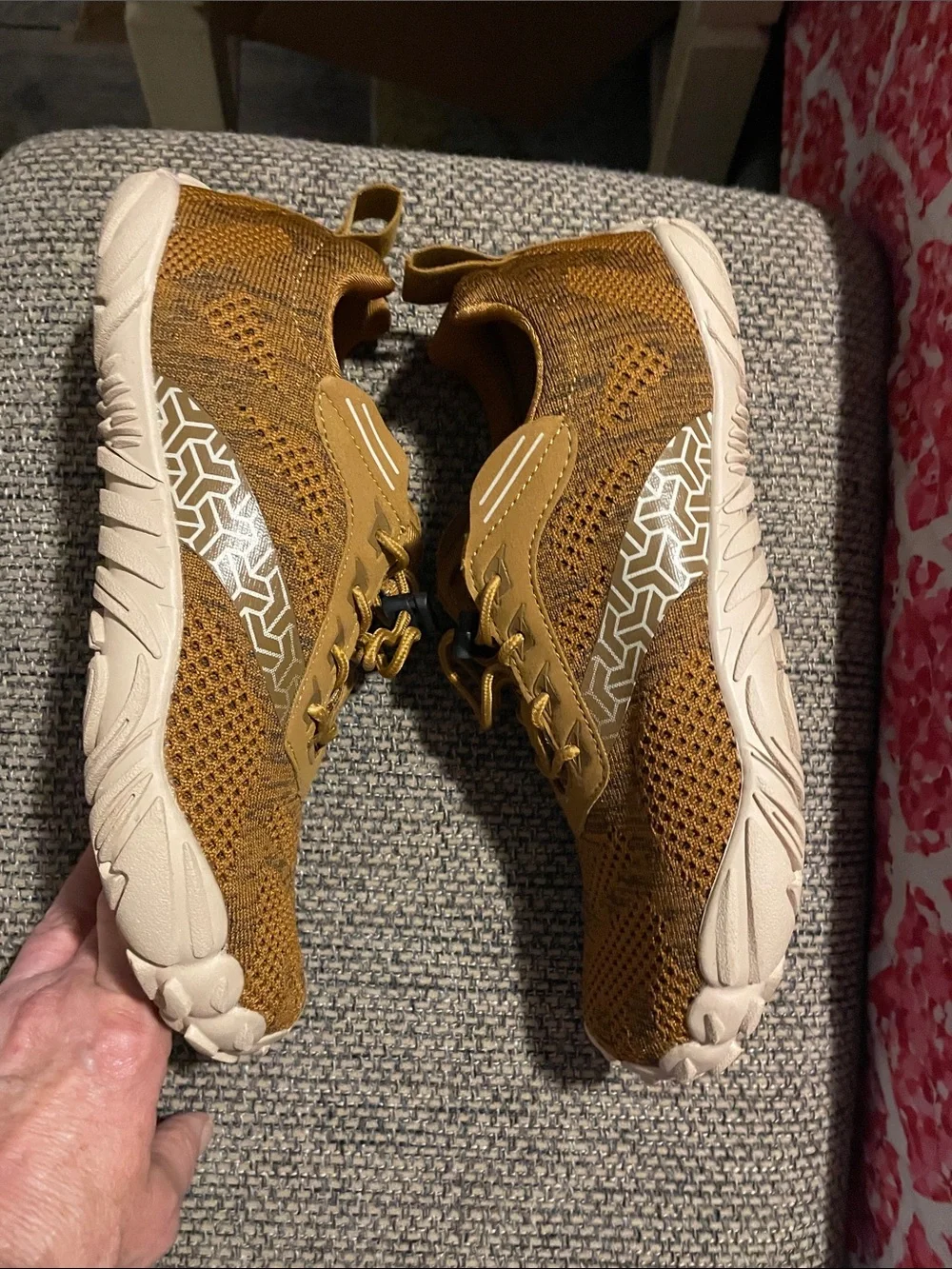 Women's Brown Knit Casual Slip-On Sneakers - Picture 8 of 9